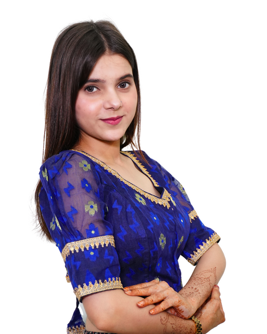 Blue Royale Jamdani Blouse