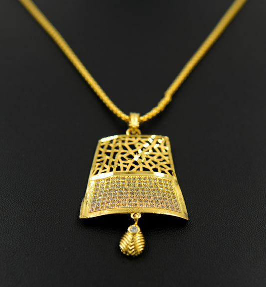 Golden Prism Cutwork Pendant Set