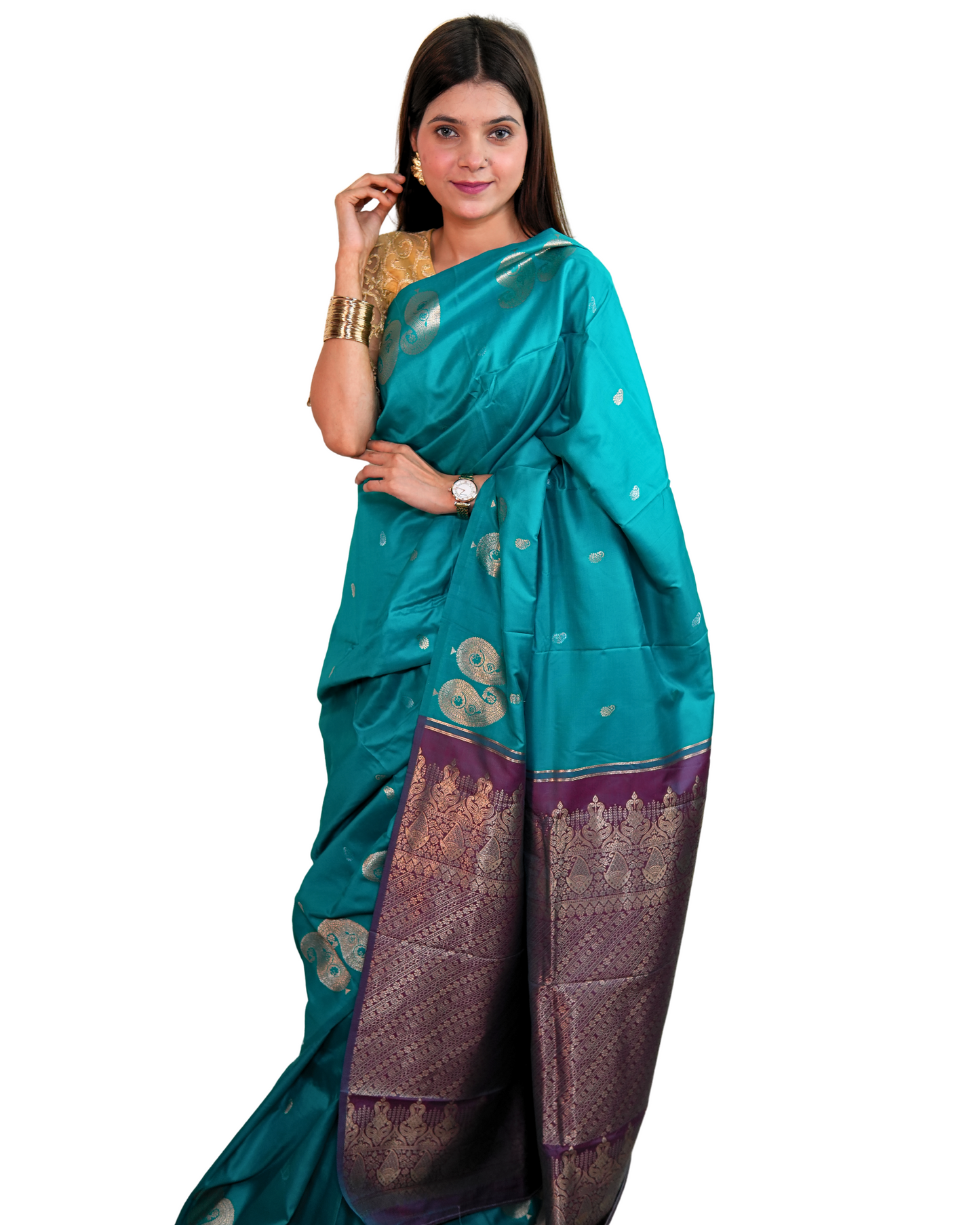 Teal Royal Pure Silk Saree