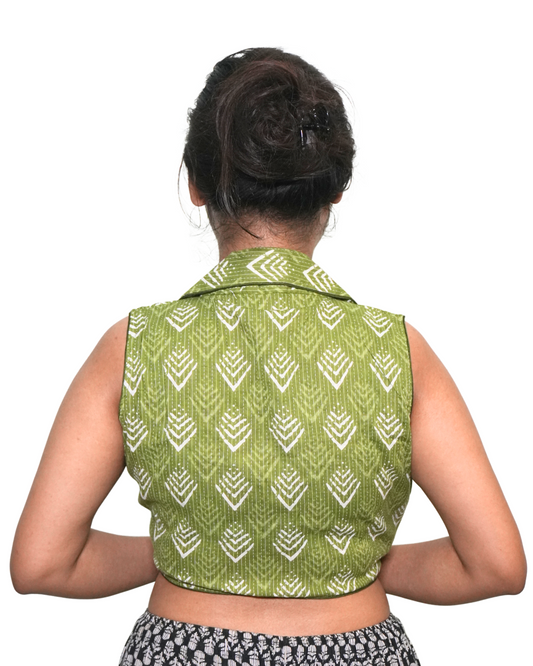 Harit Chevron Sleeveless Blouse