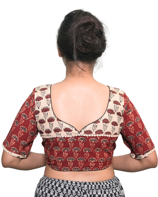 Desi Gulmohar Blockprint Blouse