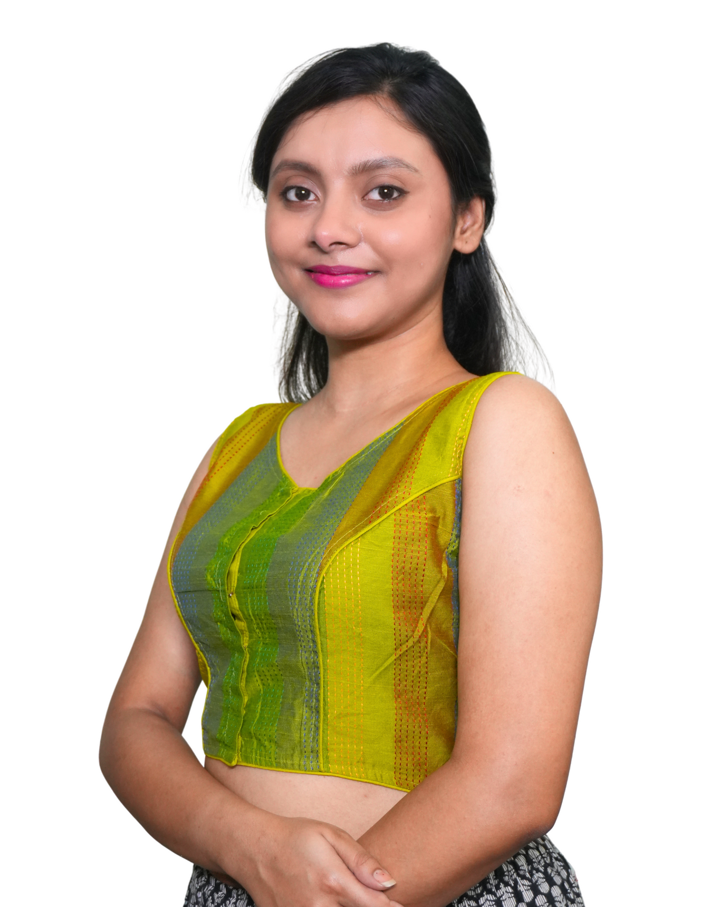 Mehkaari Kantha Stitch Sleeveless Blouse
