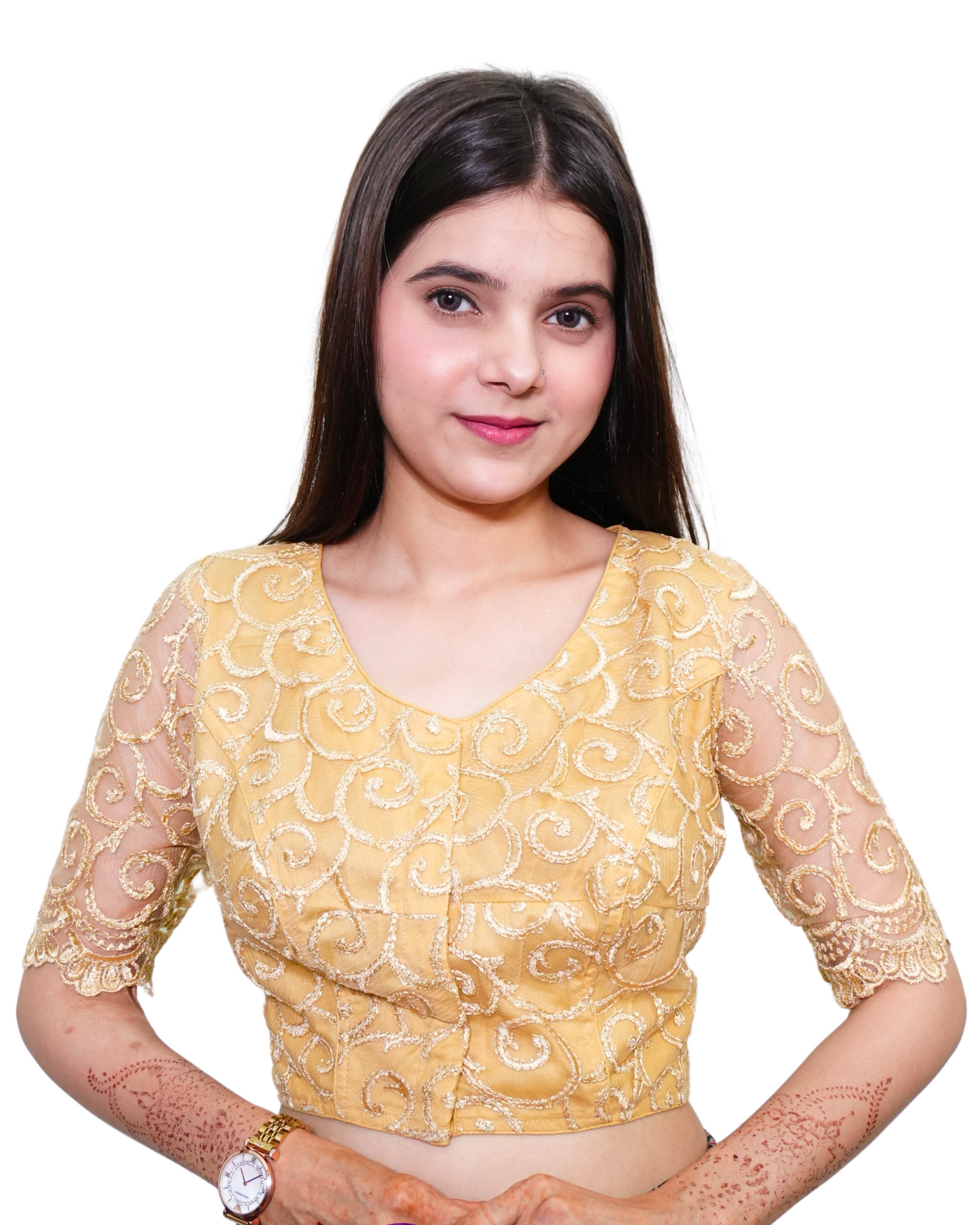 Golden Net Elegance Blouse