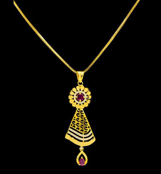 Ruby Gulnaar Gold Pendant Set