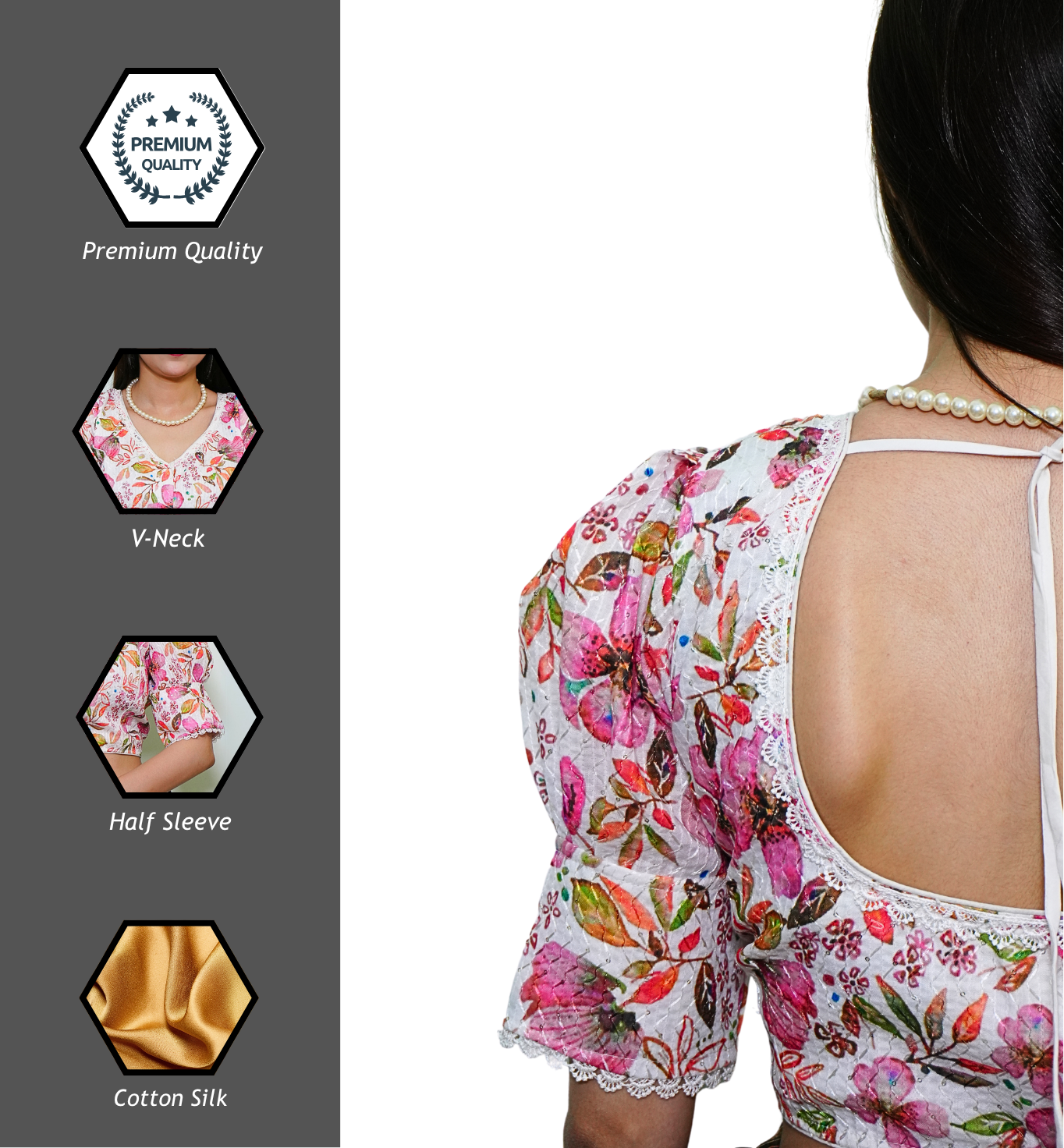Gulbahar Bloom Puff Sleeve Blouse