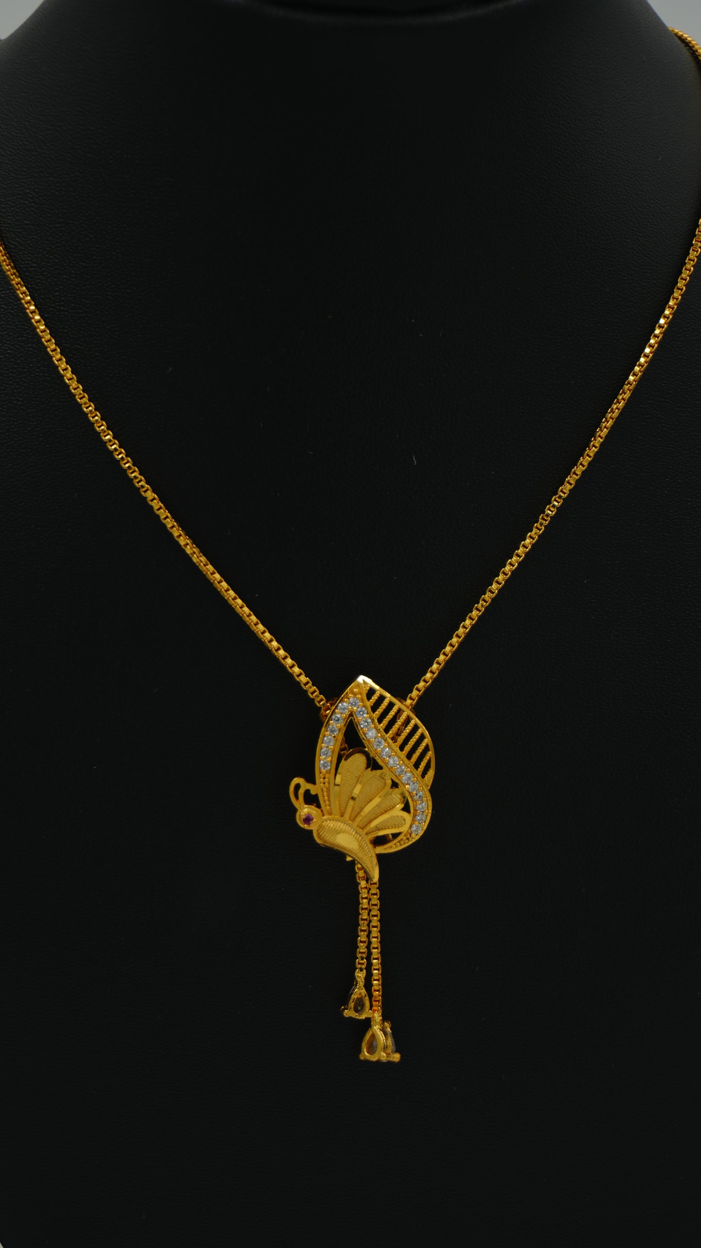 Butterfly Gold-Tone Pendant Set