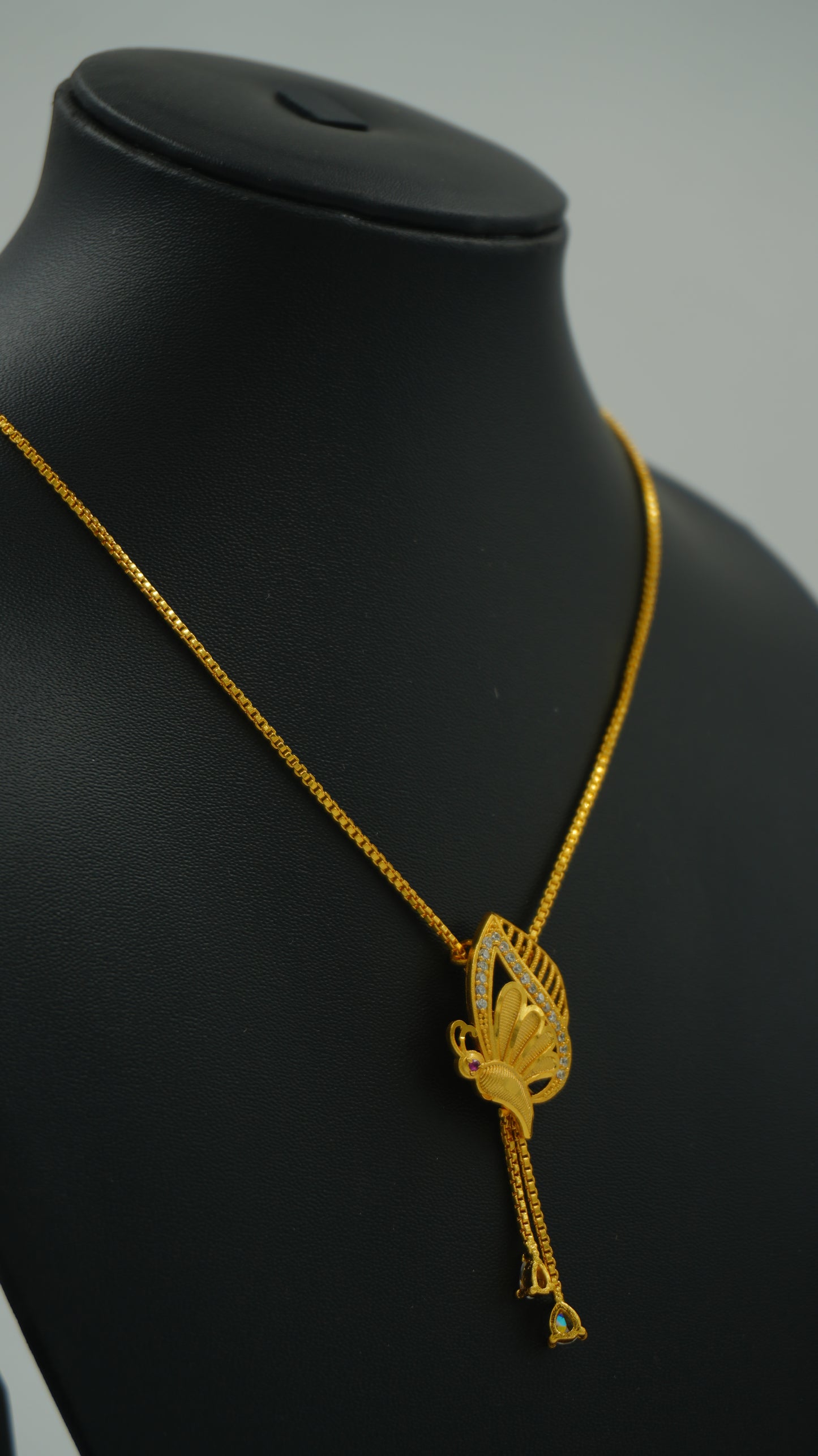 Butterfly Gold-Tone Pendant Set