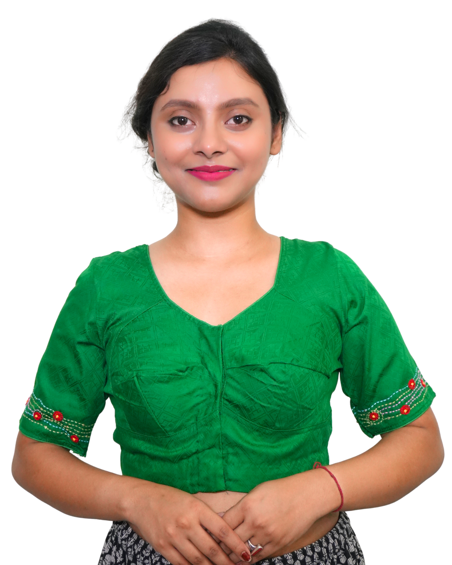 Emerald Grace Choli-Cut Blouse