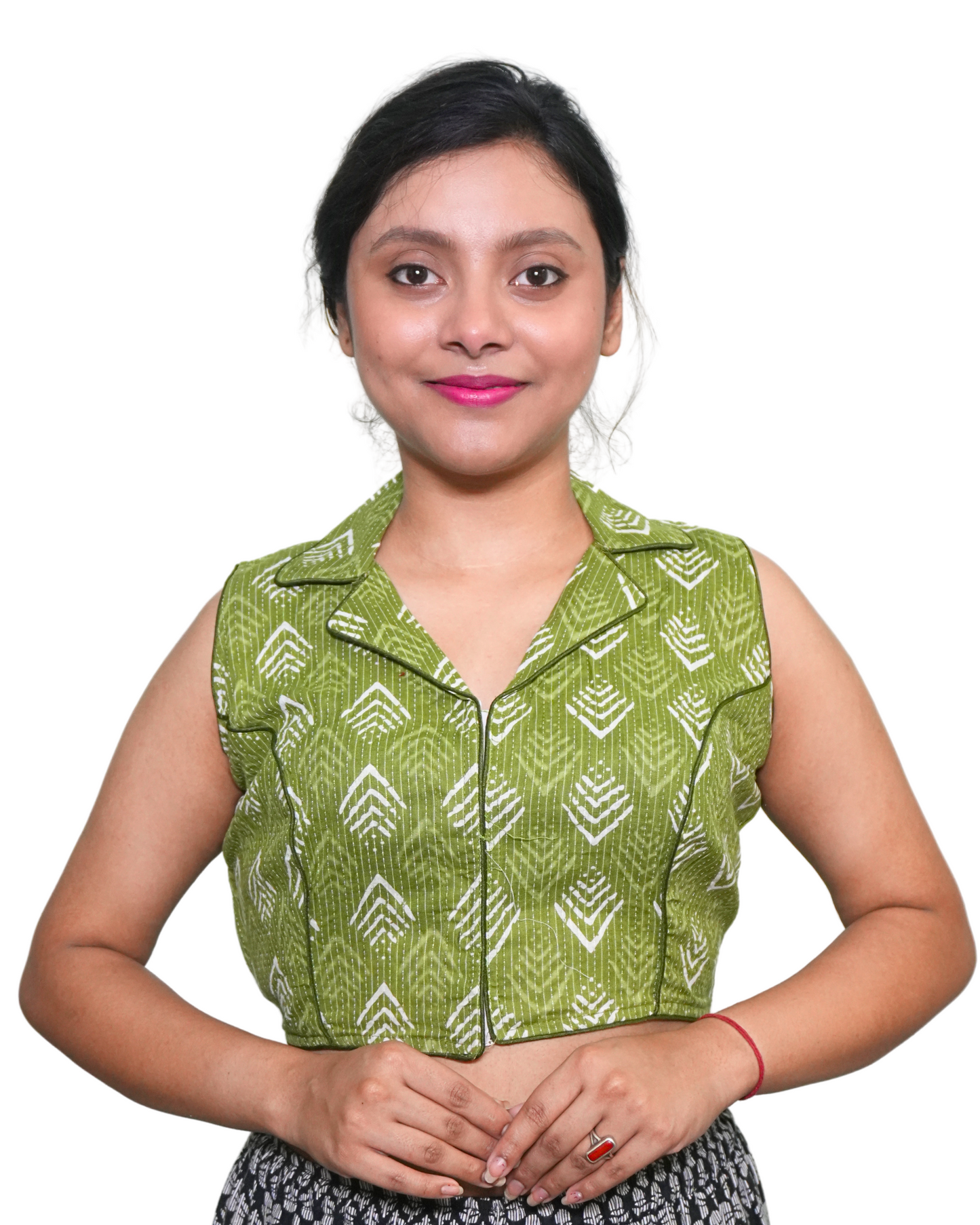 Harit Chevron Sleeveless Blouse