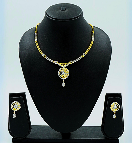 Celestial Radiance Dual-Tone Pendant Set