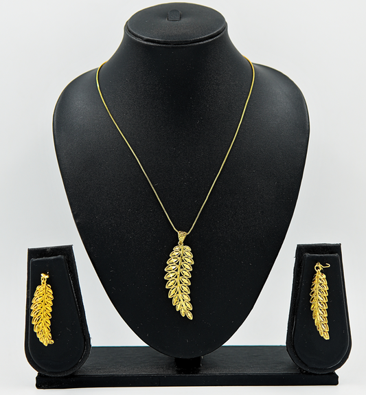 Sunleaf Gold Pendant Set