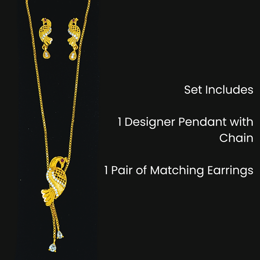 Regal Grace – Peacock Pendant Set